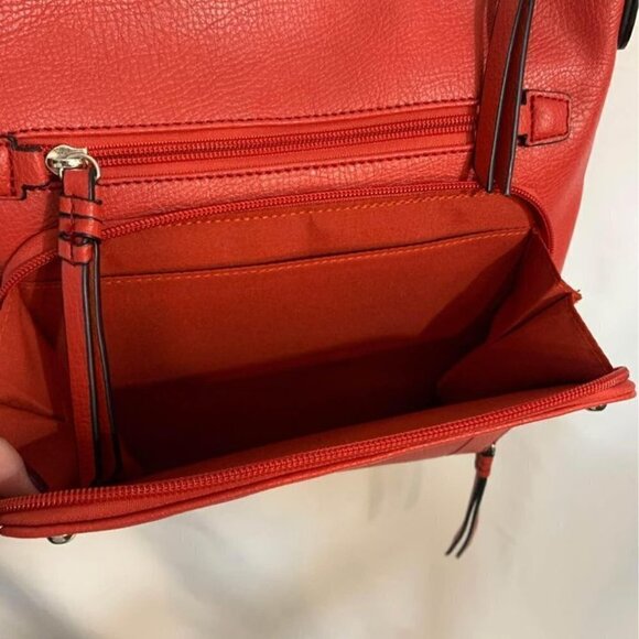 Mia & LUCA crossbody bag. Red & Tan. Adjustable strap. NWOT. - Picture 5 of 11